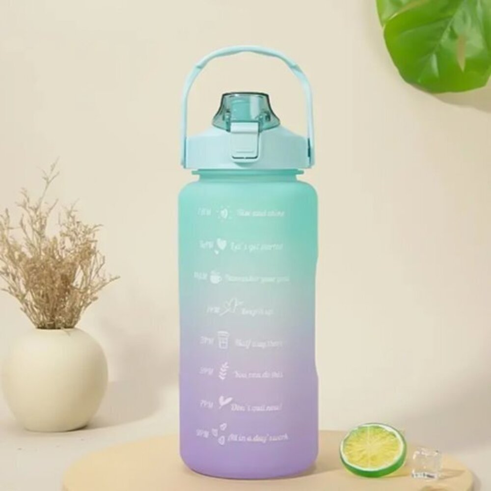 2L Gradient Plastic water bottle with handle NWT